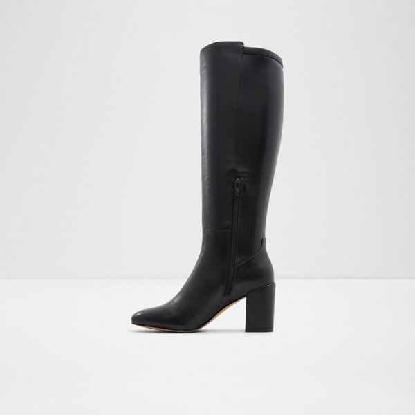 Satori Black Leather Smooth Women's Dress heeled boots | ALDO US