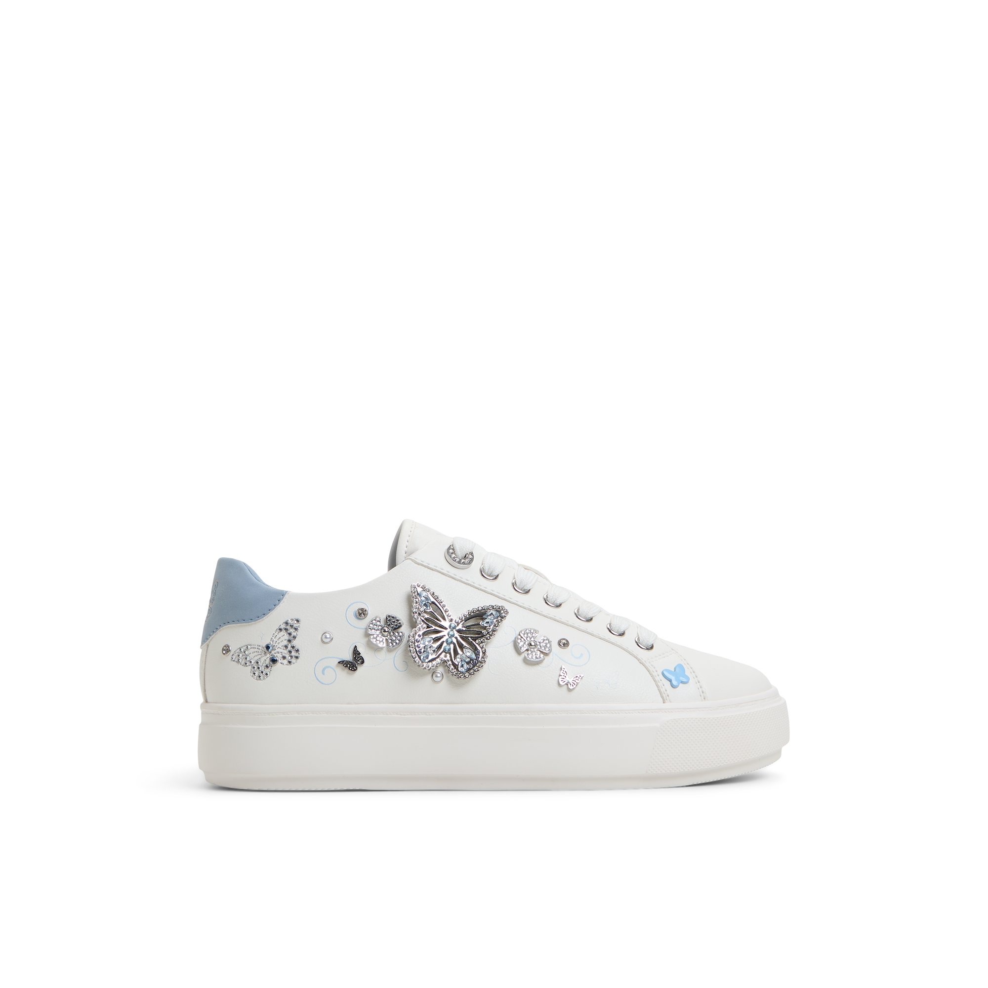 ALDO Saxony - Women's Platform and Wedge Sneaker Sneakers - White/Multi Smooth, Size 8