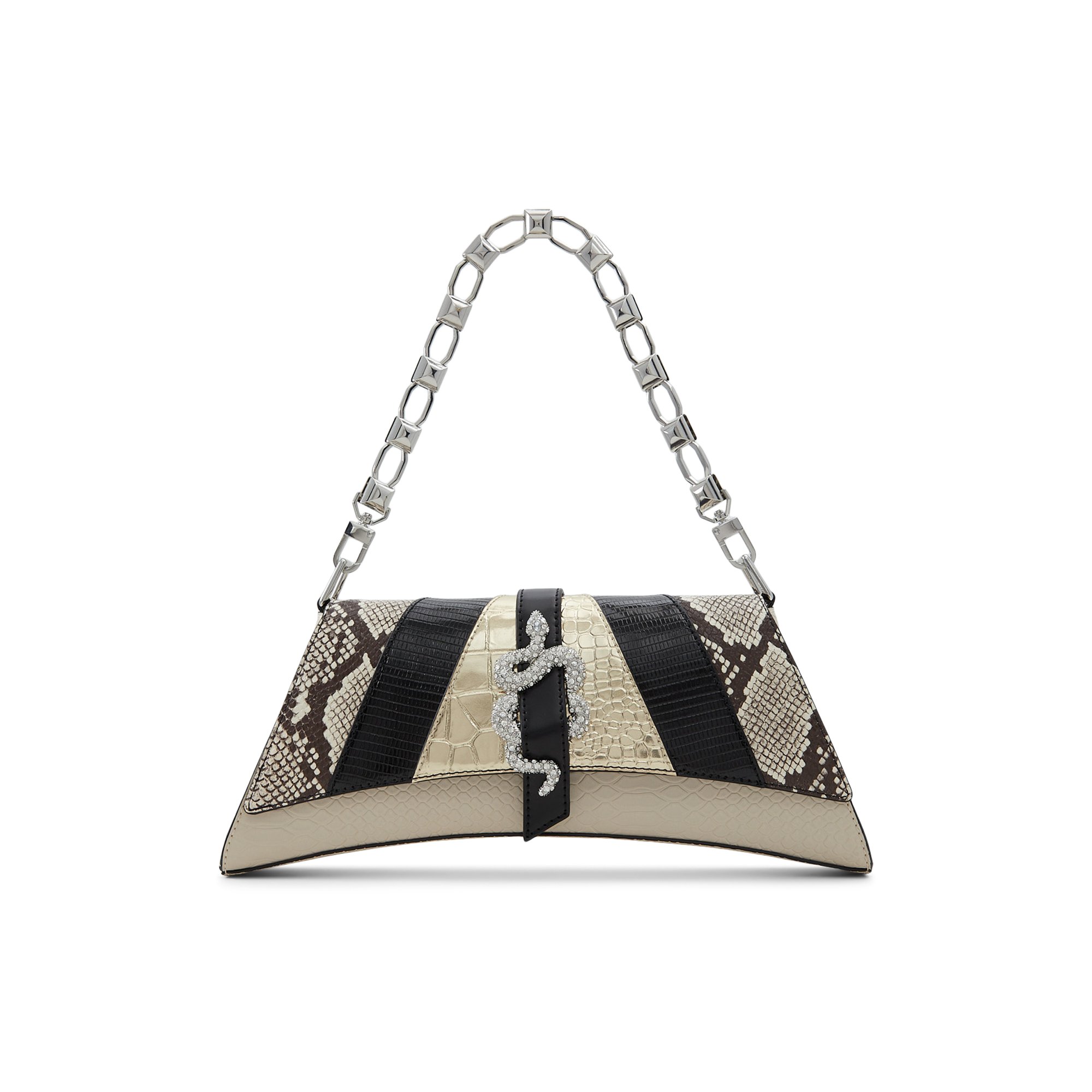 ALDO Scallyx - Women's Shoulder Bag Handbag - Black-Gold