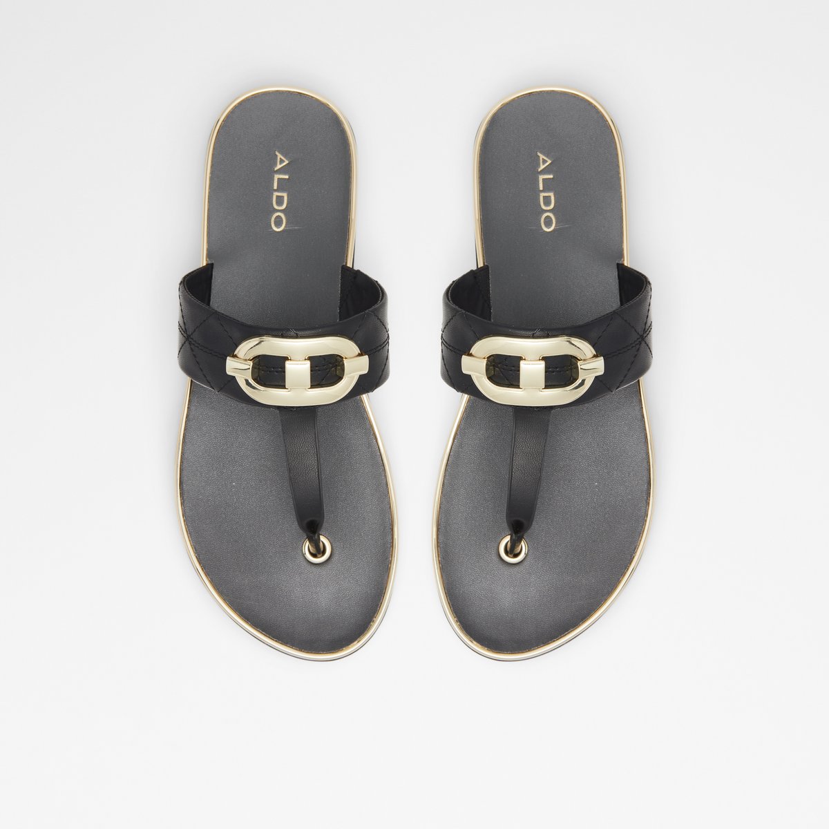 Searene Black Women's Flat Sandals | ALDO US
