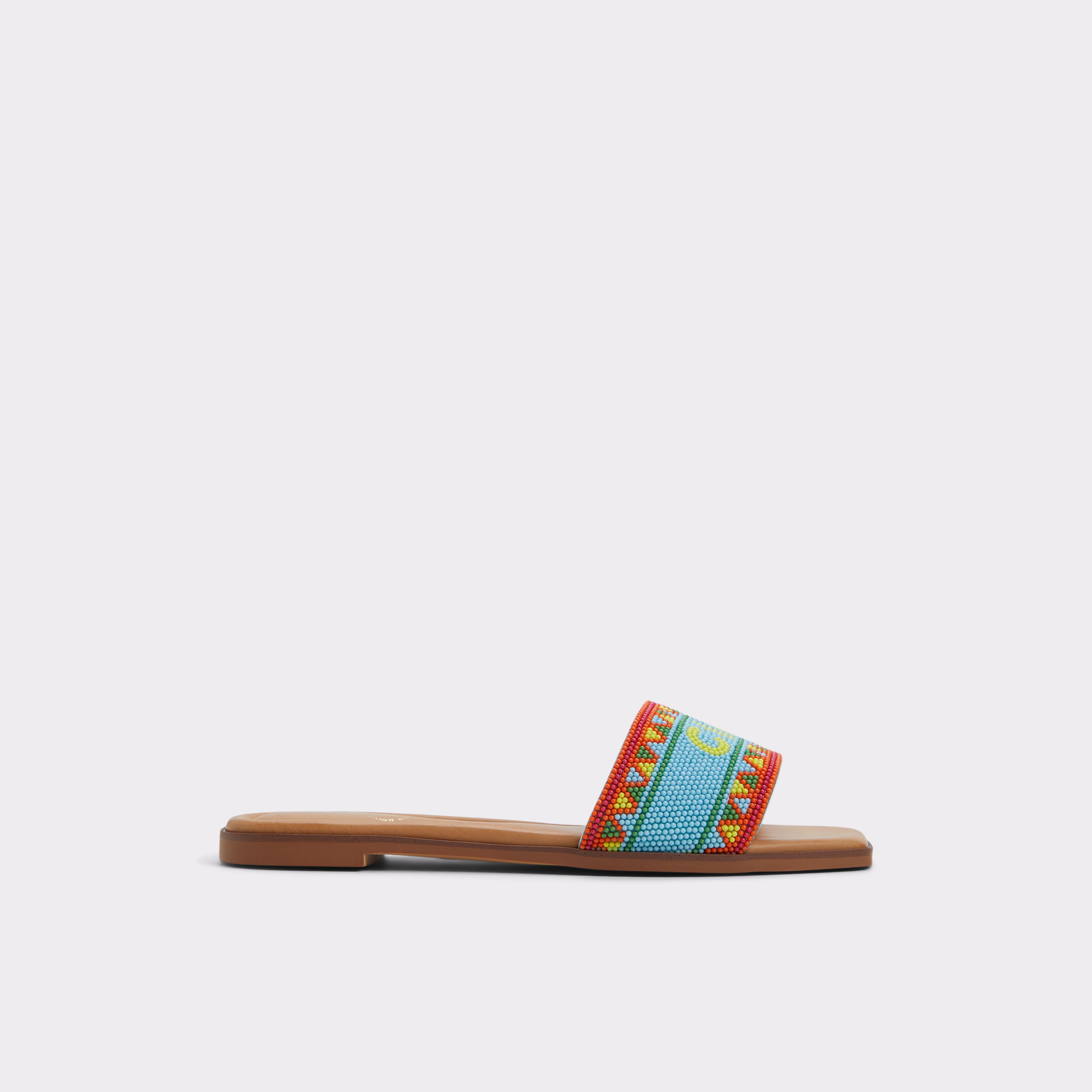 【ALDO】ボヘミアン マルチ色 Seavacay ビーズ スライドサンダル Seavacay Bright Multi Women's Flat Sandals | ALDO US