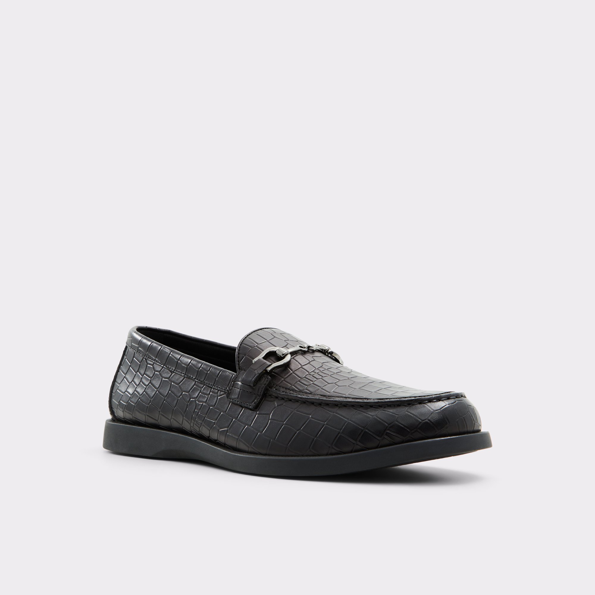 Sevul Black Leather Croco Men's Loafers & Slip-Ons | ALDO Canada