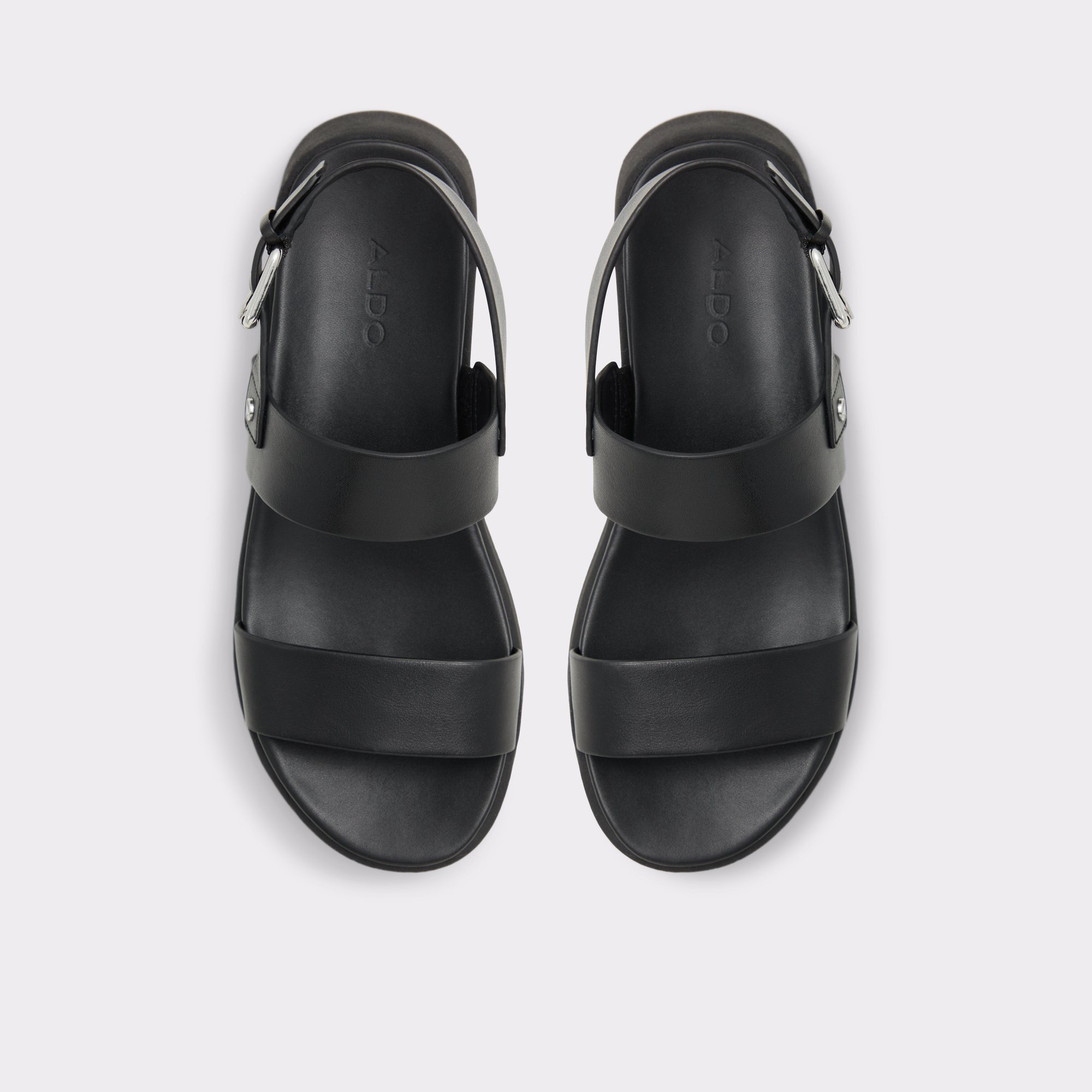 Silyia Black Women's Flat Sandals | ALDO Canada