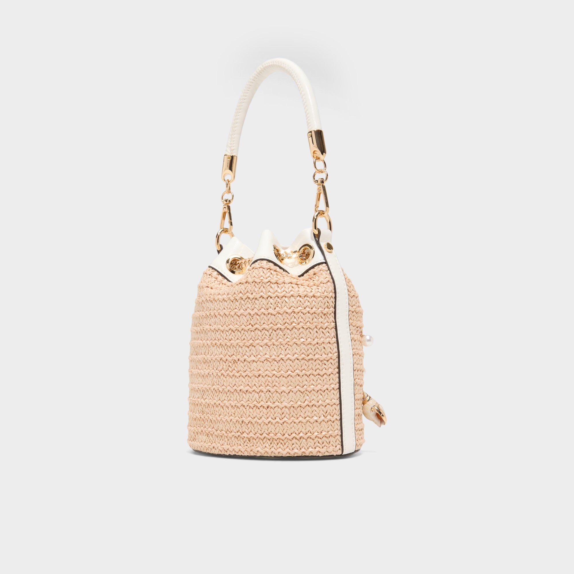 華やかコーデ☆【ALDO】Sirenax ラフィア シェル バケットバッグ Sirenax Natural Women's Bucket Bags | ALDO US