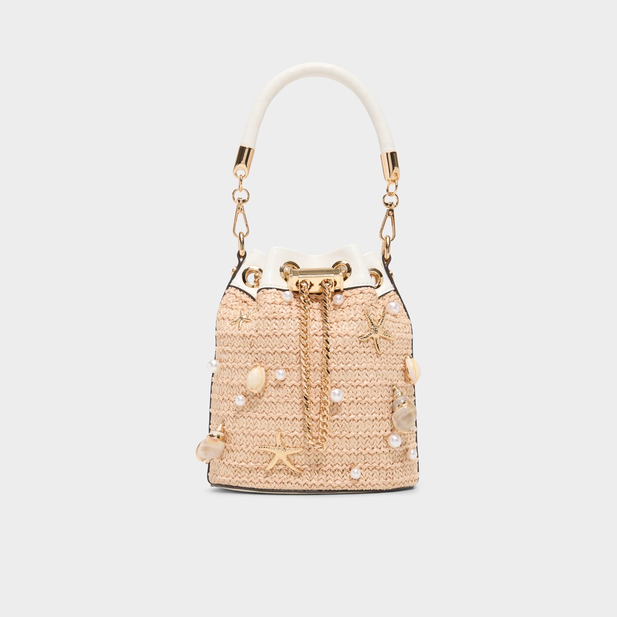 華やかコーデ☆【ALDO】Sirenax ラフィア シェル バケットバッグ Sirenax Natural Women's Bucket Bags | ALDO US