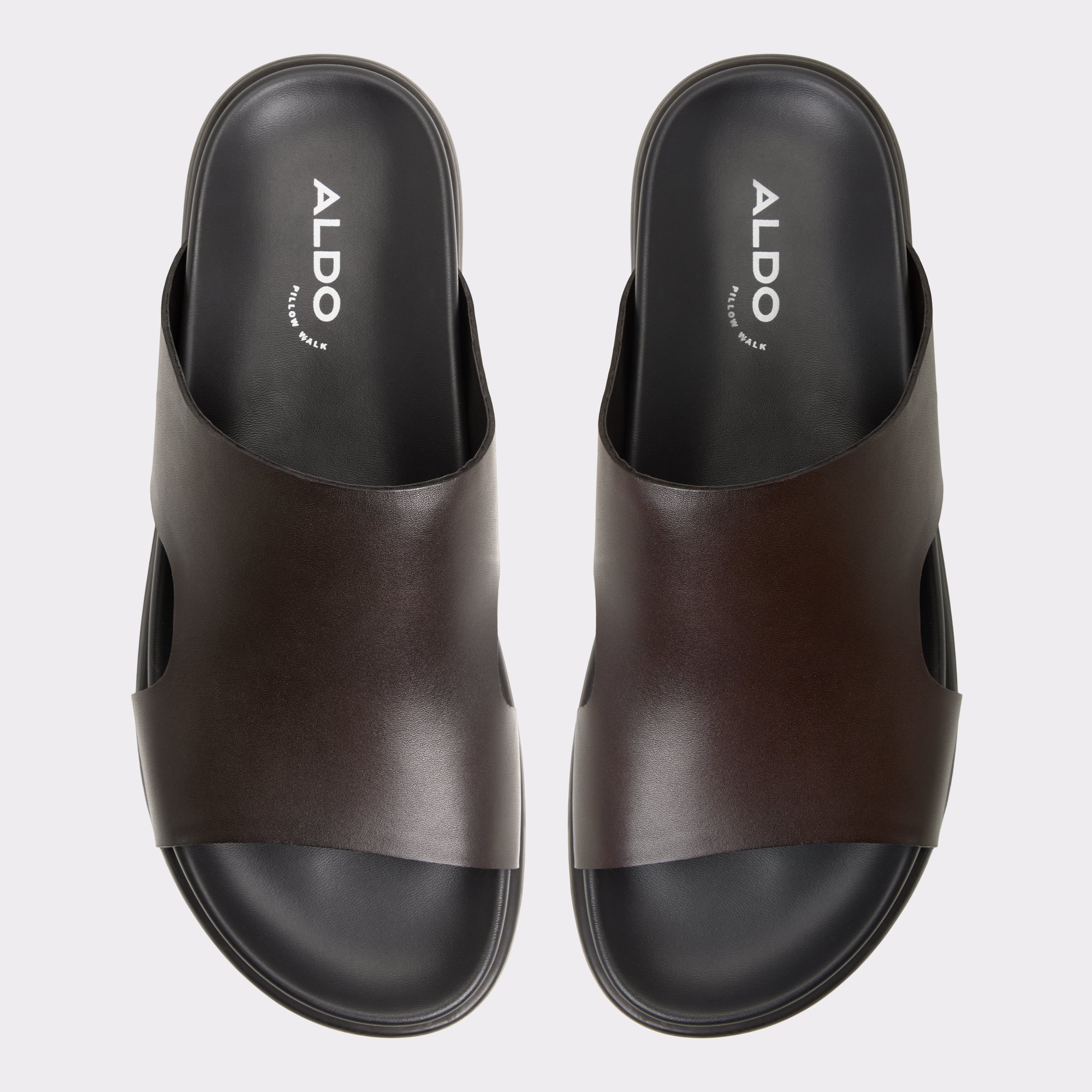 【ALDO】本革レザー☆Soar☆快適パットソール・スライドサンダル Soar Dark Brown Men's Sandals & Slides | ALDO US