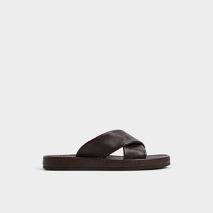 本革【ALDO Men's】上品 ストラップ フラットサンダル Haniff haniff_brown_220-001-