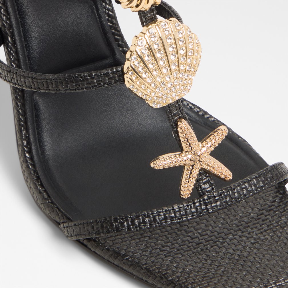 【ALDO】リゾート・貝殻 ヒールサンダル☆Summerdate Summerdate Black Women's Strappy sandals | ALDO US
