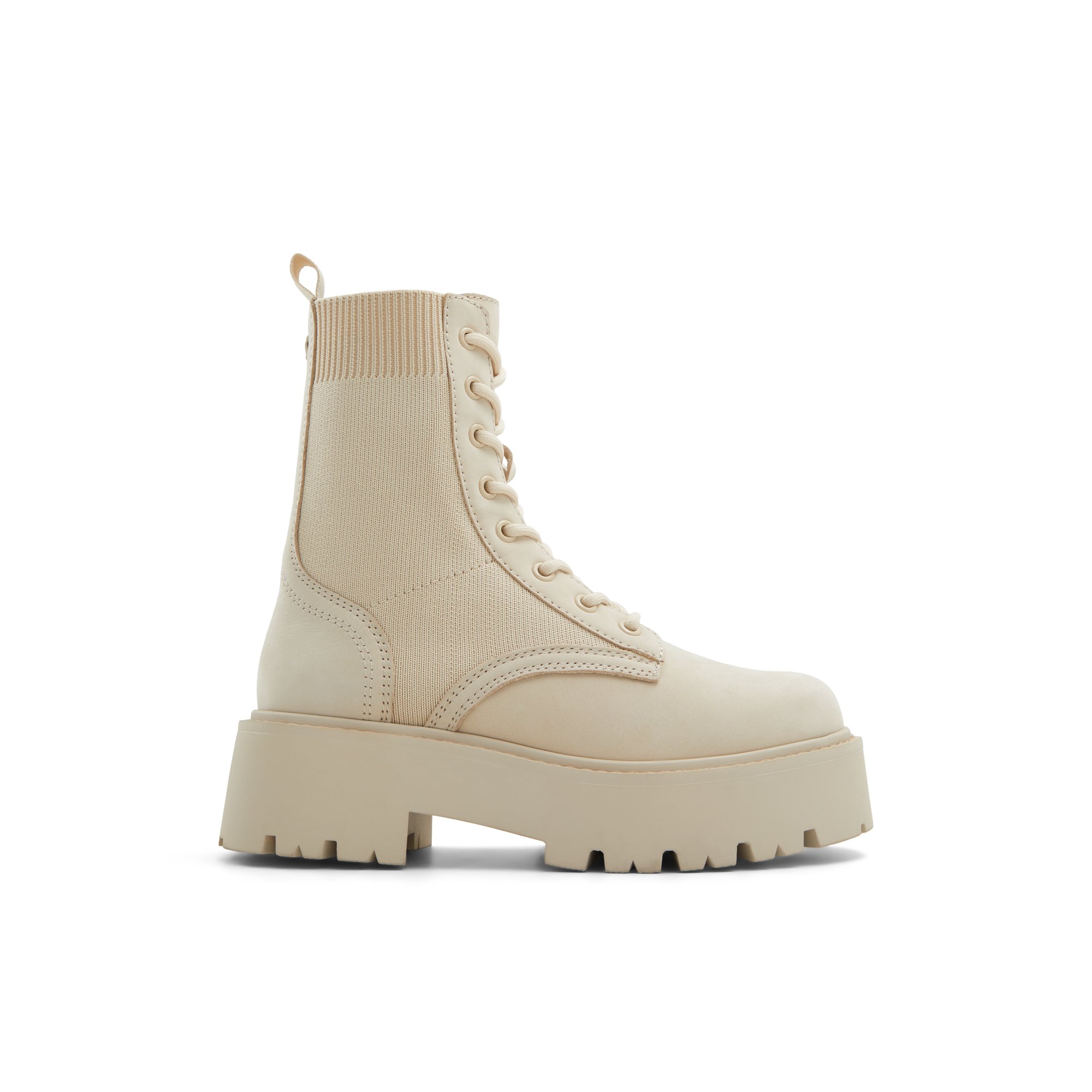 ALDO Talaleryknit - Women's Combat Boot - Beige, Size 9