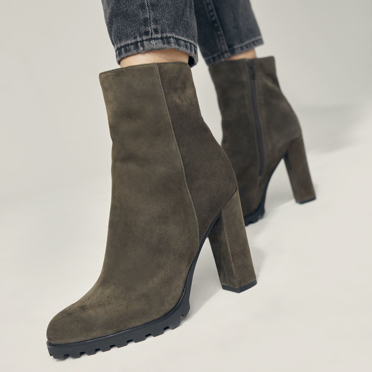 Tealith Dark Green Women's Ankle Boots 