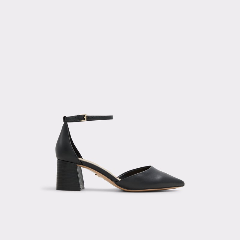 Black strap low heels best sale