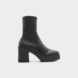 알도 ALDO Upstep Black Synthetic Stretch Womens Ankle Boots