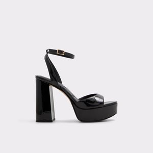 Black t strap sandal heel top