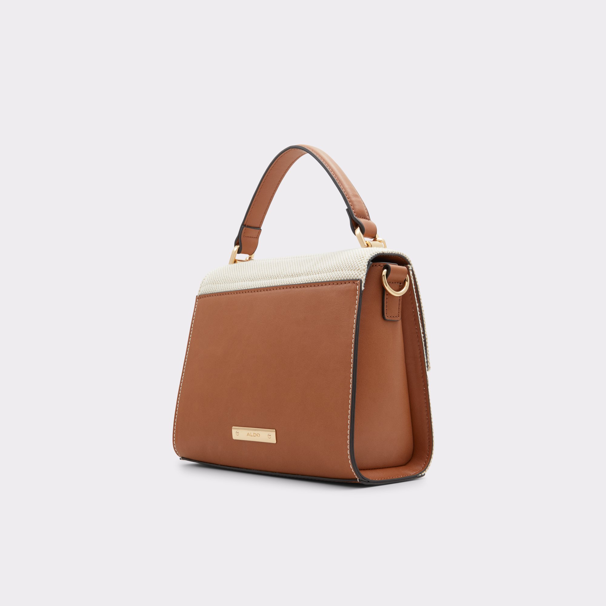 Aldo Brown & White Color Block Medium Handbags with Tag