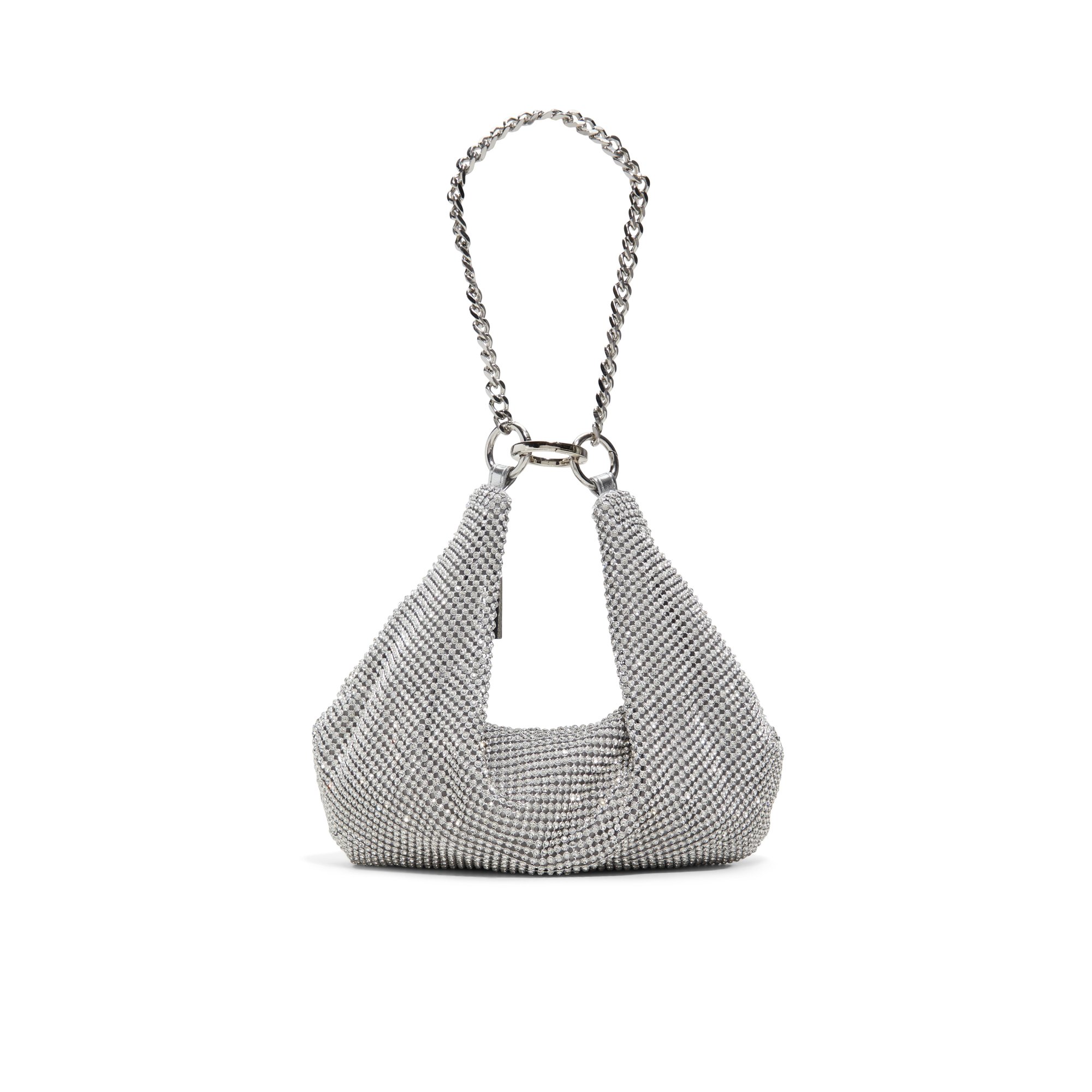 Aldo Vipready Crystal Mesh Shoulder Bag In Silver