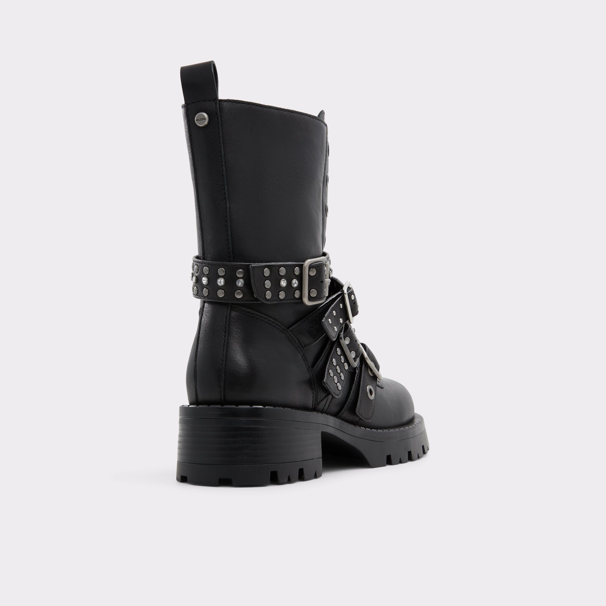 Black lace up boots with studs on sale