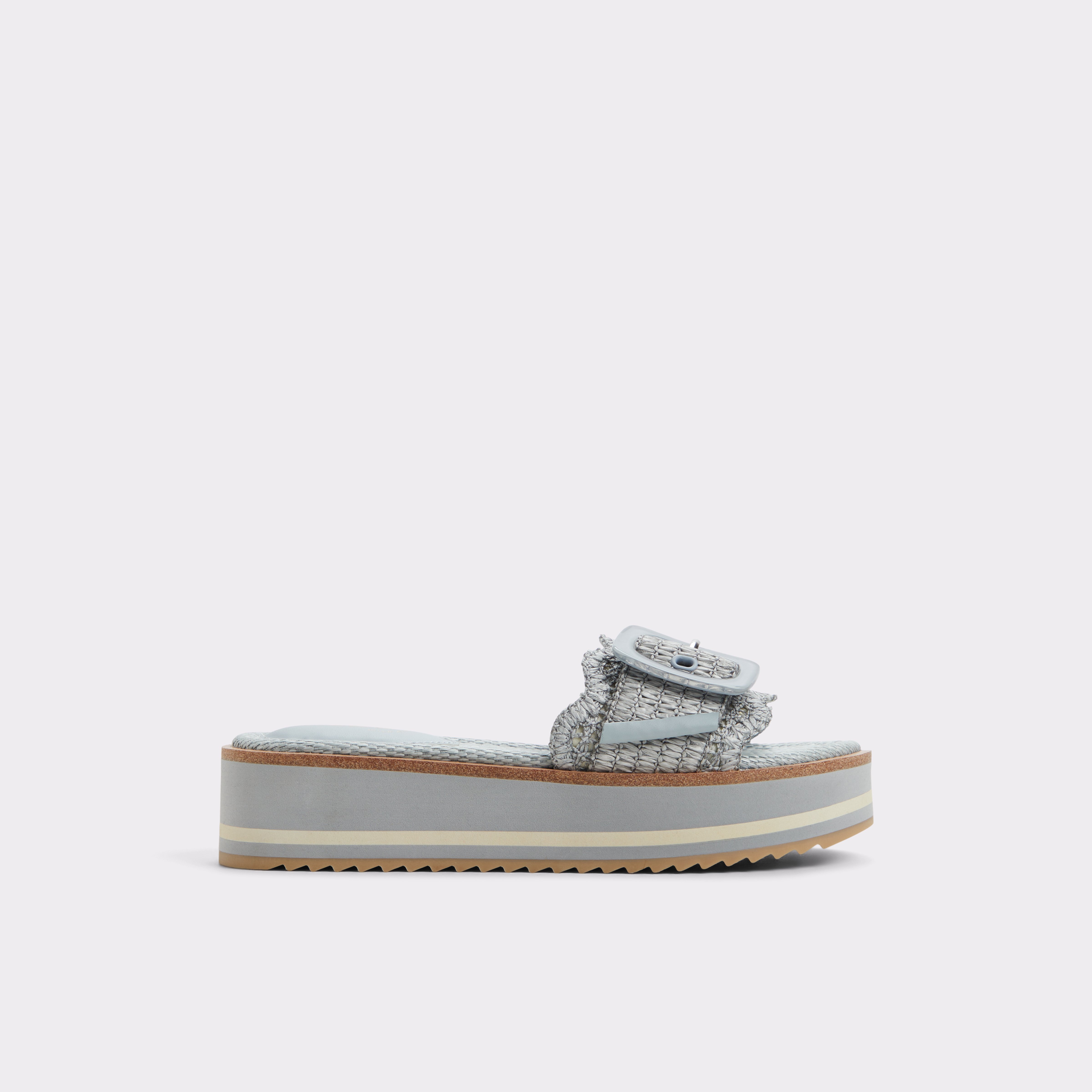 【ALDO】Wavynelly スライドサンダル フラットフォーム Wavynelly Other Blue Women's Platforms & Wedges | ALDO Canada