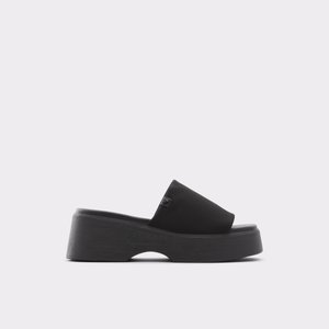 알도 ALDO Yassu Black Textile Stretch Womens Platform Sandals