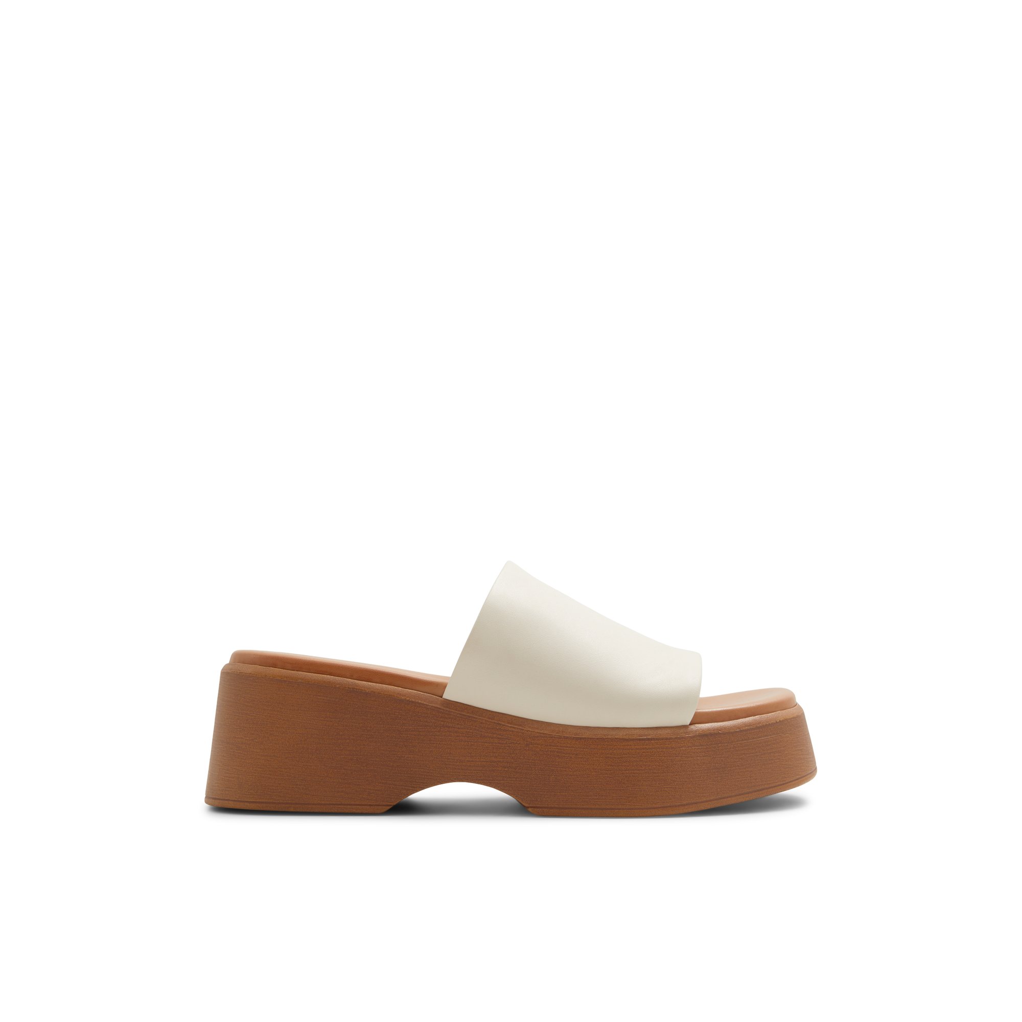 Aldo Yassu Chunky Mule Sandals In Birch Leather-neutral In White