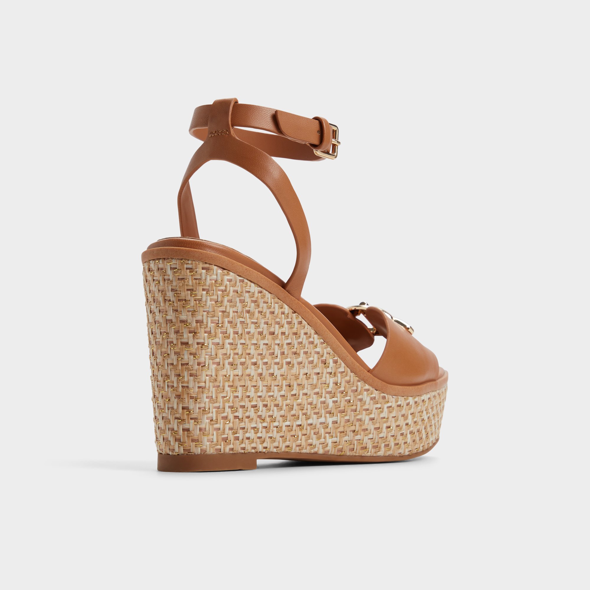 【追跡あり】ALDO Ybylin オープンスクエアトゥウェッジサンダル Ybylin Medium Brown Women's Wedges | ALDO US