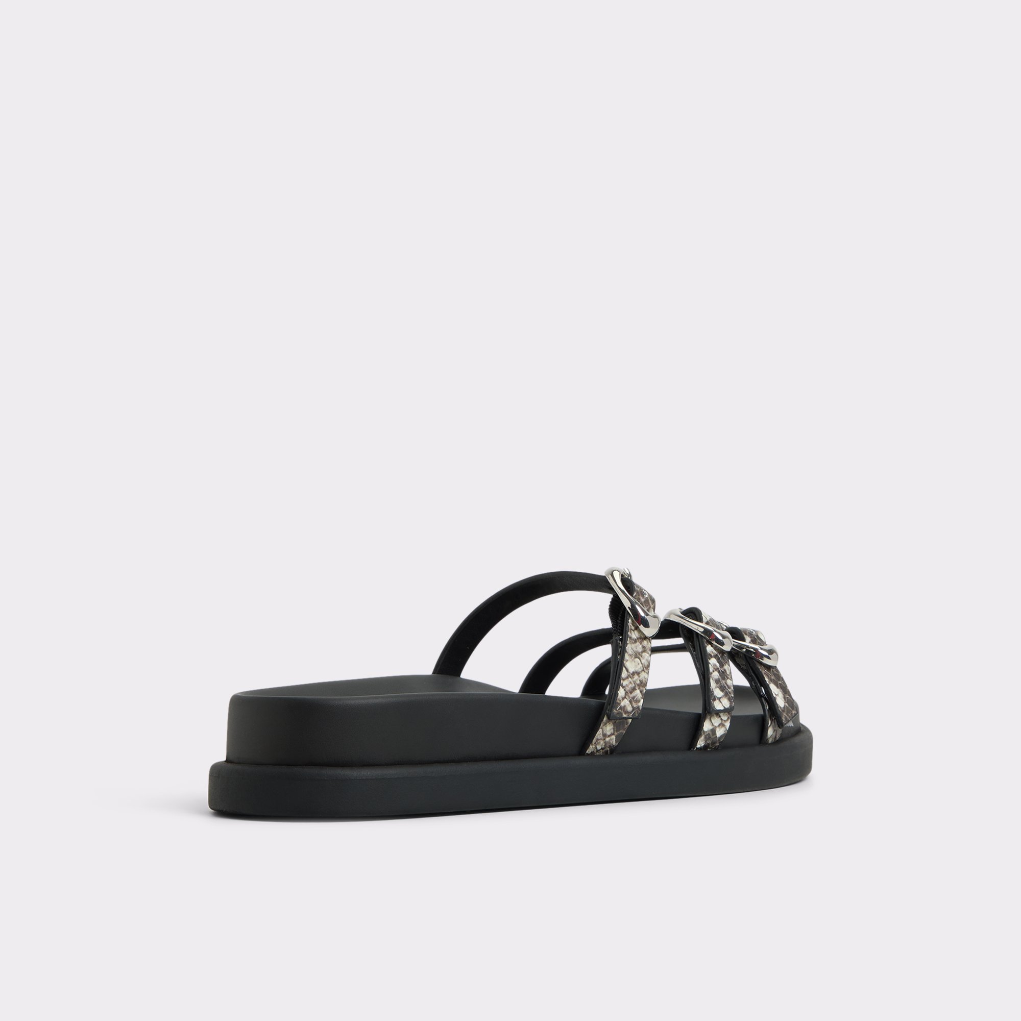 Zephyra Blanc/Noir Femmes Sandales a assise plantaire | ALDO Canada