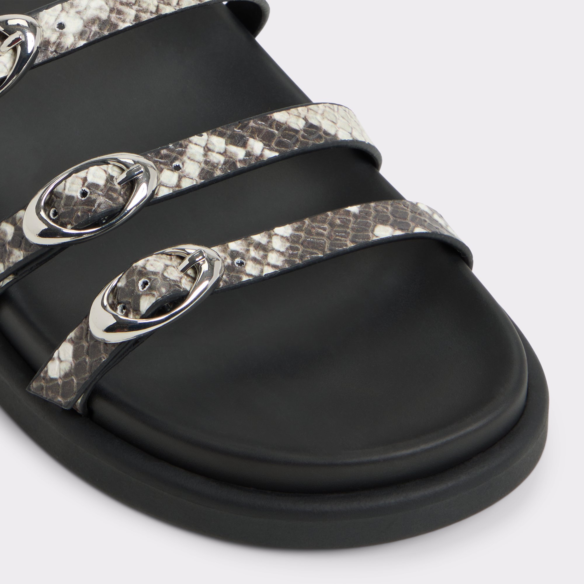Zephyra Blanc/Noir Femmes Sandales a assise plantaire | ALDO Canada
