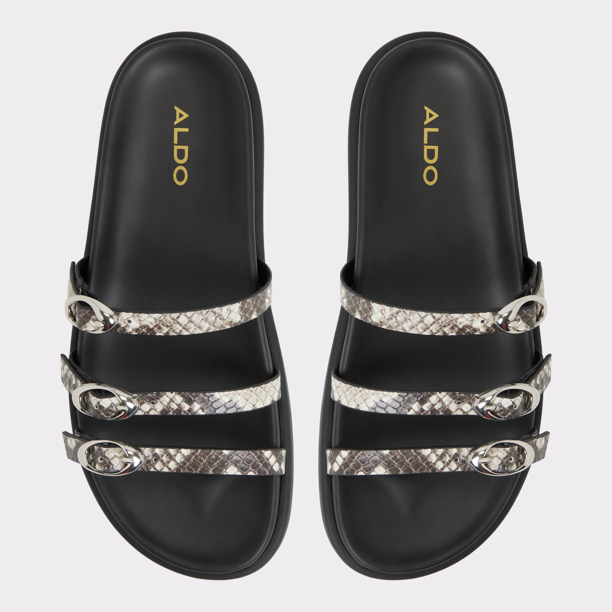 Zephyra Blanc/Noir Femmes Sandales a assise plantaire | ALDO Canada