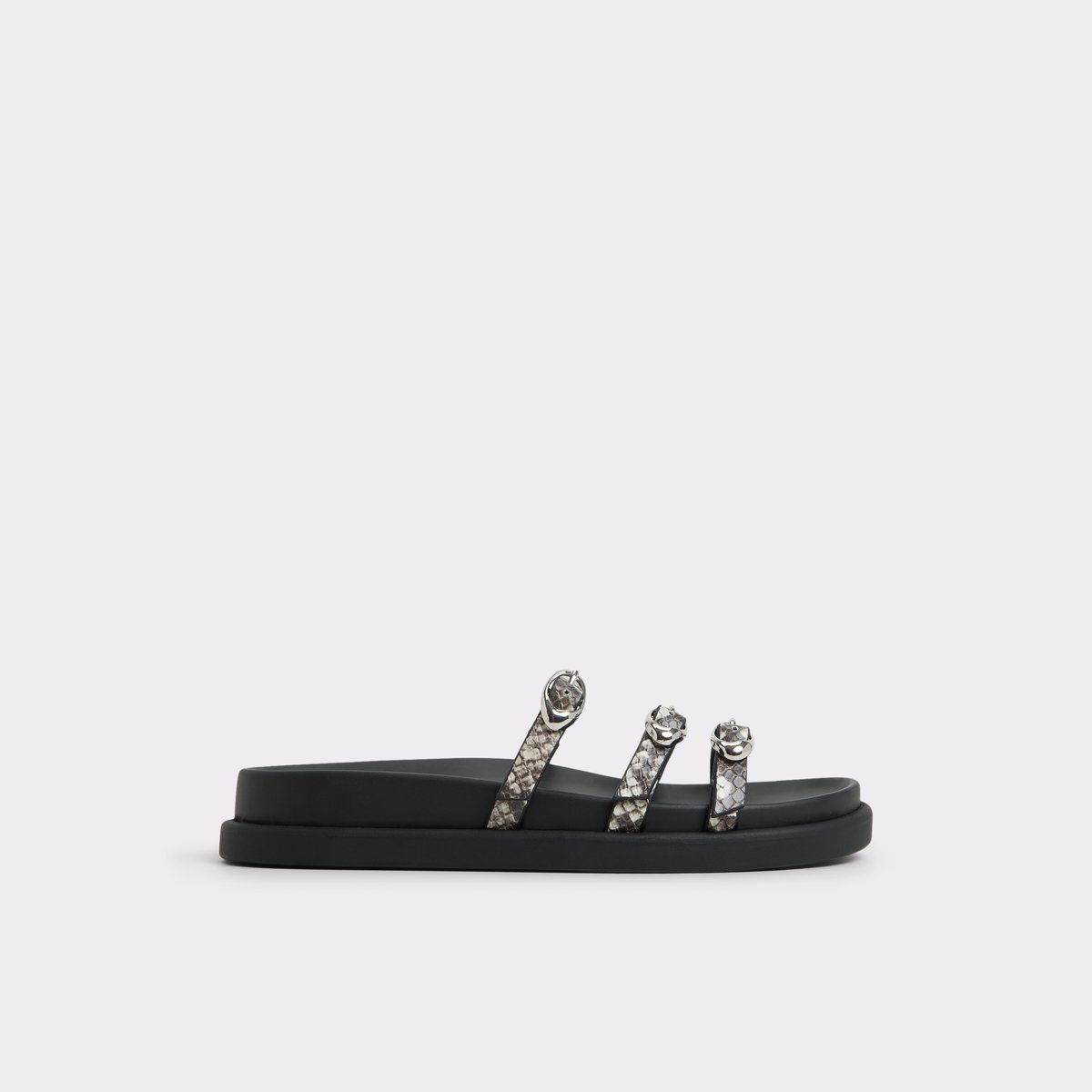 Zephyra Blanc/Noir Femmes Sandales a assise plantaire | ALDO Canada