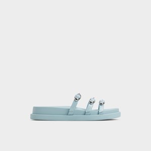 Zephyra Pastel Blue Women's Footbed sandals | ALDO US