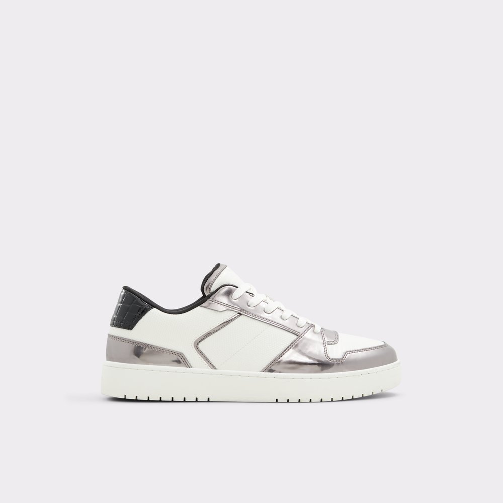 High top silver sneakers top