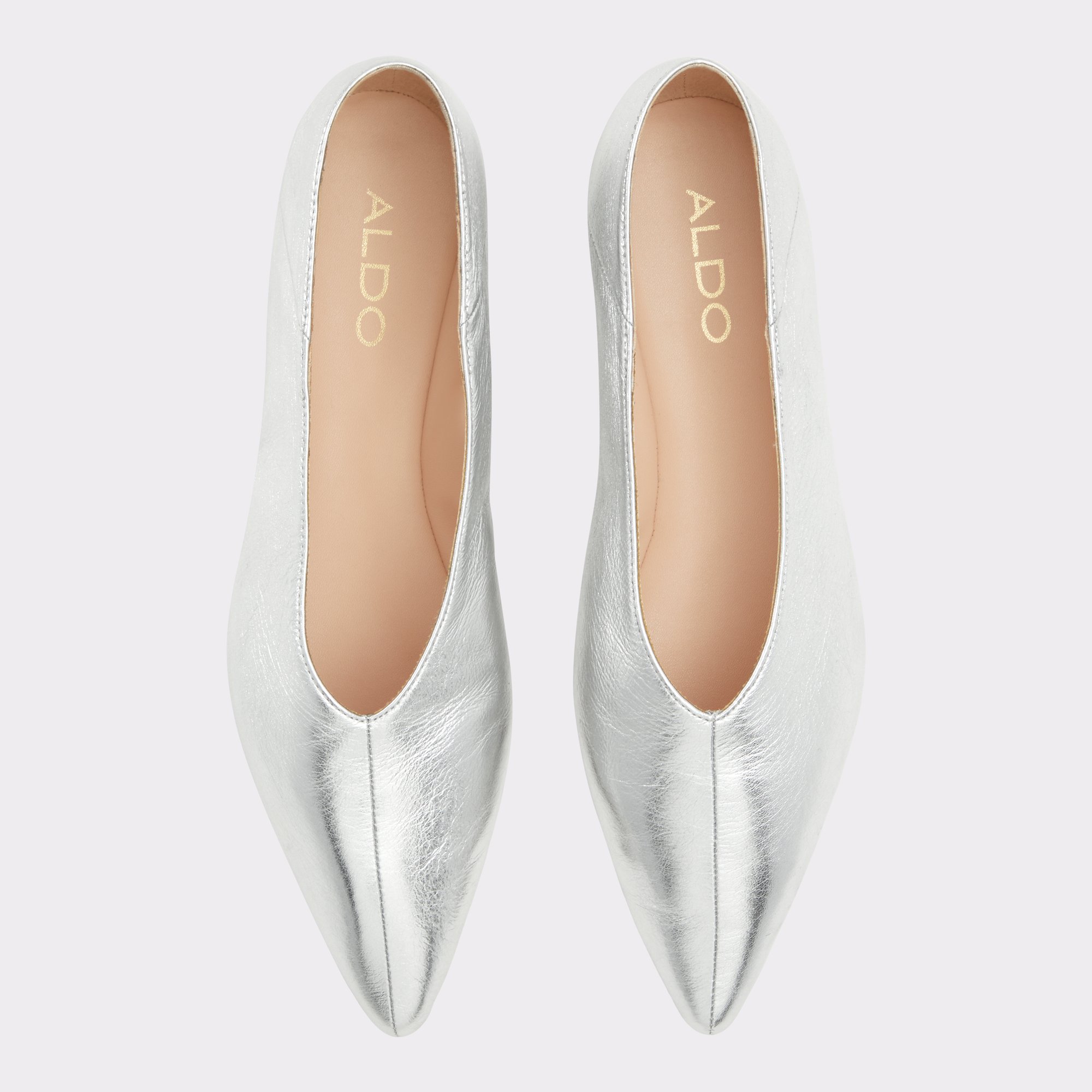 Aldo silver flats on sale